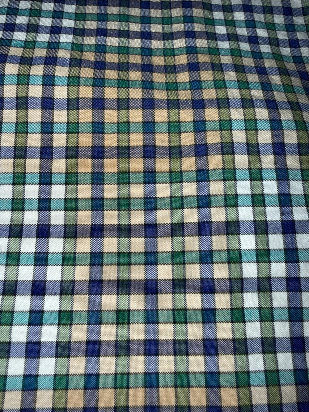 Burberrys Green, Blue & Cream Check Button-Down Shirt - Picture 3 of 3